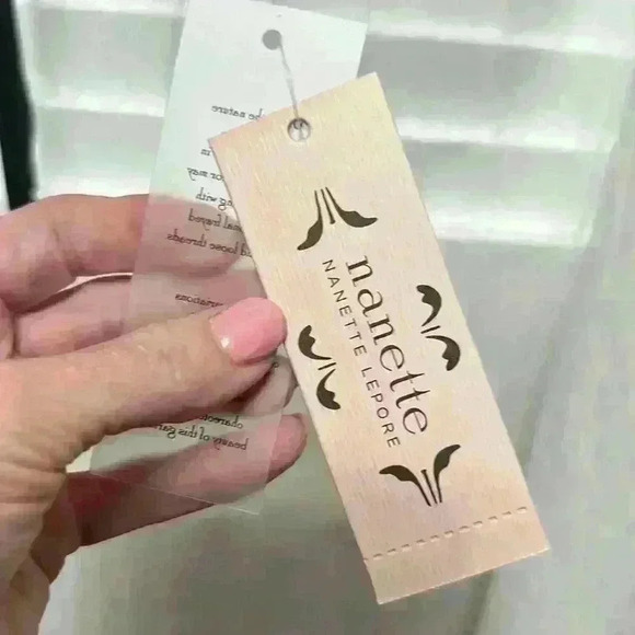 NWT Nanette Lapore pleated metallic shimmer high neck top item#9Z - Picture 5 of 11